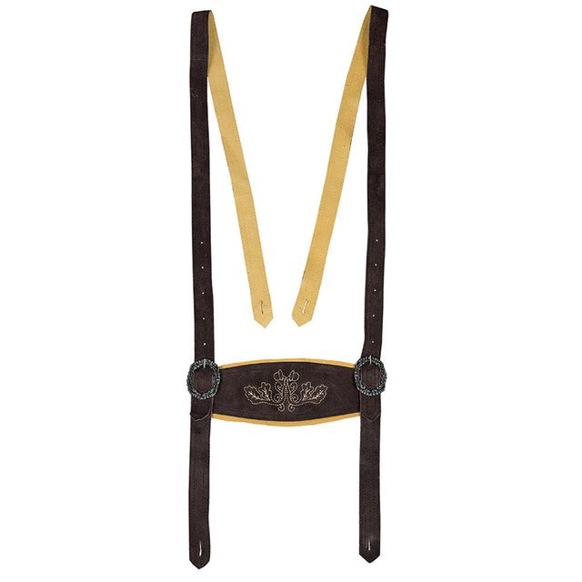 Men's Suede Leather Short Lederhosen Suspenders Set "Oskar"