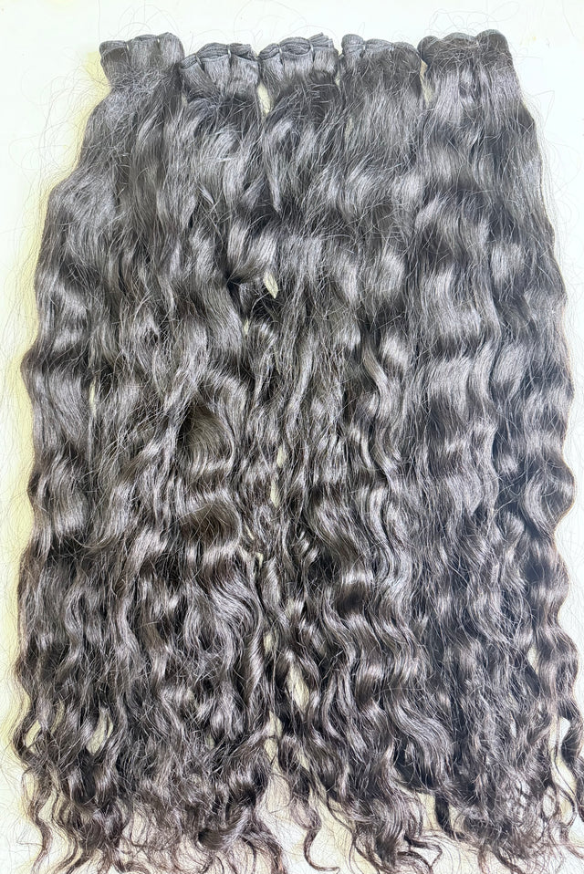 28" Premium Virgin Human Hair Extensions – Natural Off Black (95–100g Bundle)