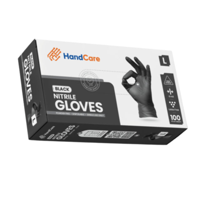 Dark Light Black Nitrile Gloves - Exam Grade, Powder Free (9 Mil), 100 Cases (Bulk)