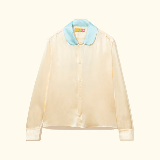 Call Me Long-Sleeve Button-Up Blue