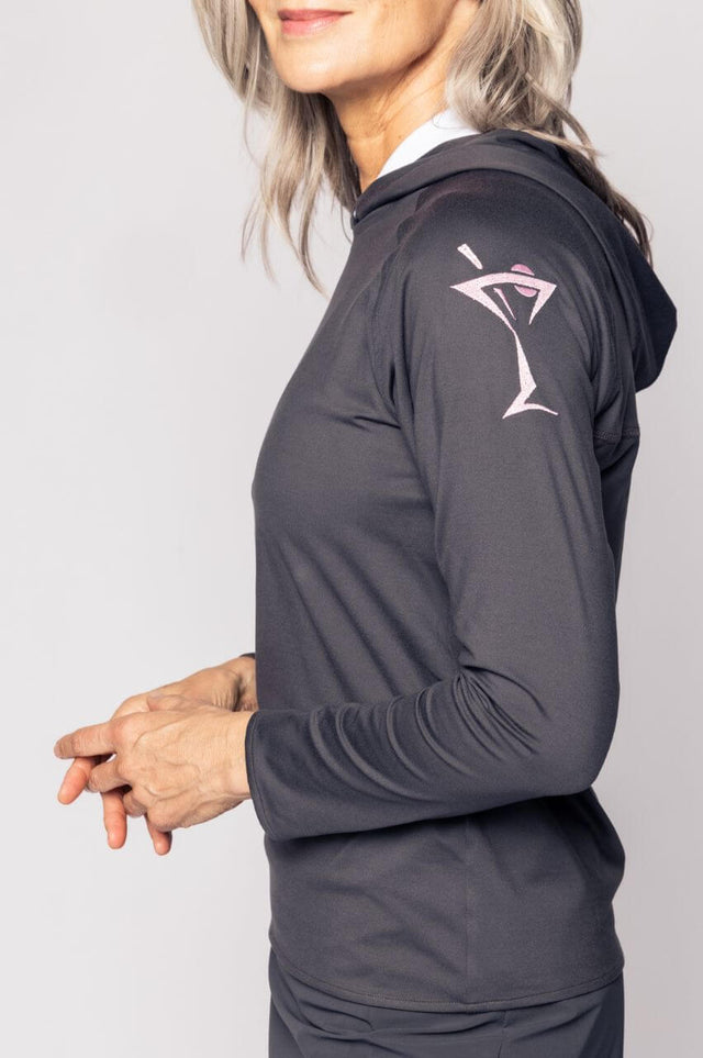 Charcoal/Rose Pink Martini Hoodie