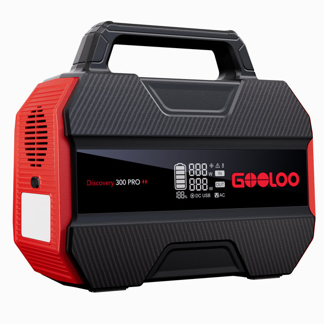 GOOLOO Discovery 300 PRO Power Station: 230Wh Solar Generator with 300W AC Output, 12V DC, and Multiple USB Ports, Perfect for Camping, RV, and Emergency Power 