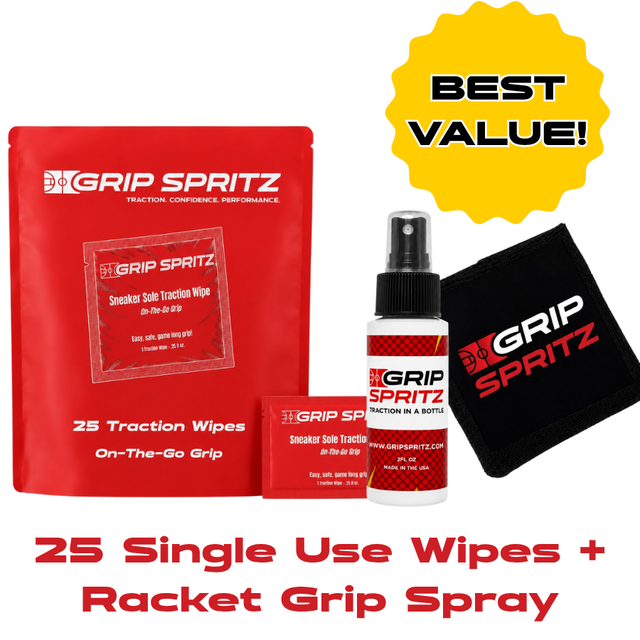 Grip Spritz Complete Pickleball Grip Bundle | 1 Bottle + Spritz Mitt + 30 Grip Wipes