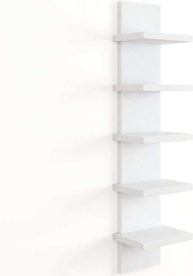 5-Tier White Vertical Floating Wall Shelf DX-QC046-WT