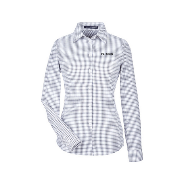 Devon & Jones CrownLux Performance Ladies' Micro Windowpane Woven Shirt