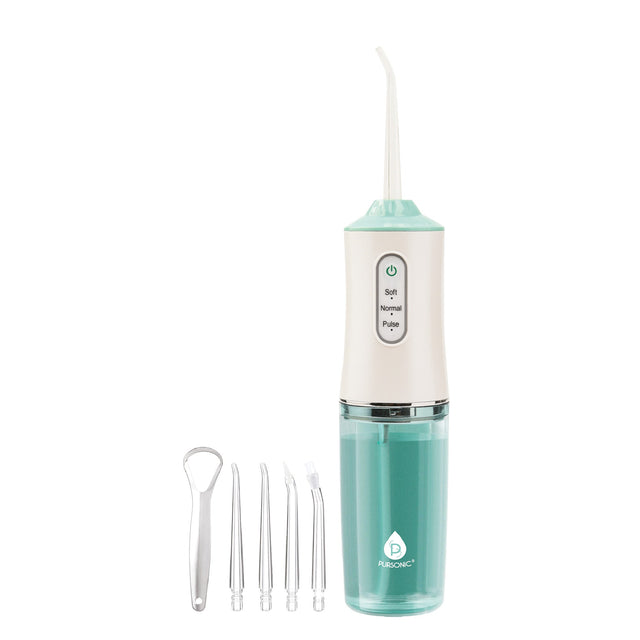 USB Rechargeable Water Flosser – Portable Oral Irrigator with 4 Interchangeable Tips, Tongue Cleaner, 3 Cleaning Modes & Type-C Charging