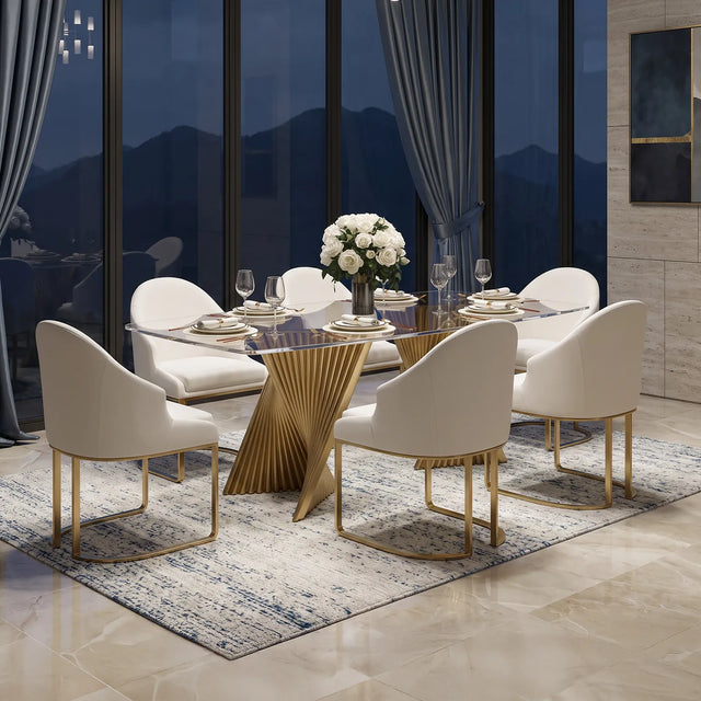 Aurevia Twist Glass Dining Table