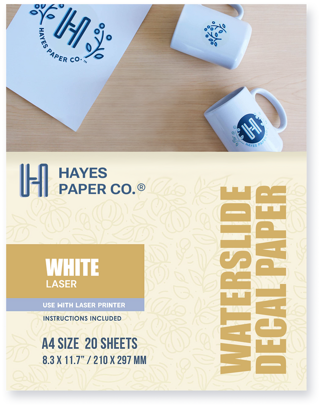 White Laser Waterslide Decal Paper