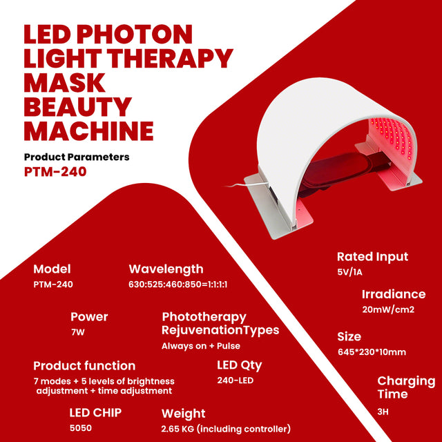 LED Photon Light Therapy Mask Beauty Machine