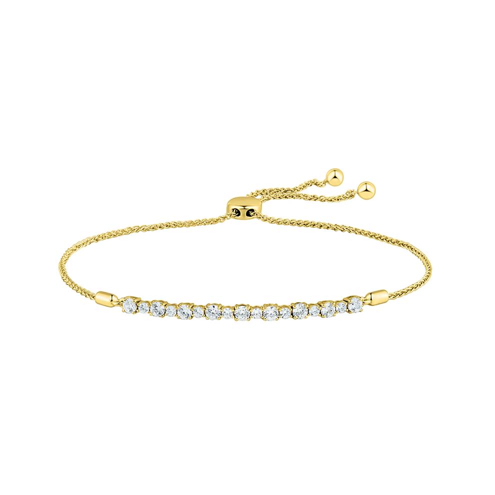 Lab Grown Diamond Bolo Bracelet in 14K Yellow Gold (1 ct. tw.)
