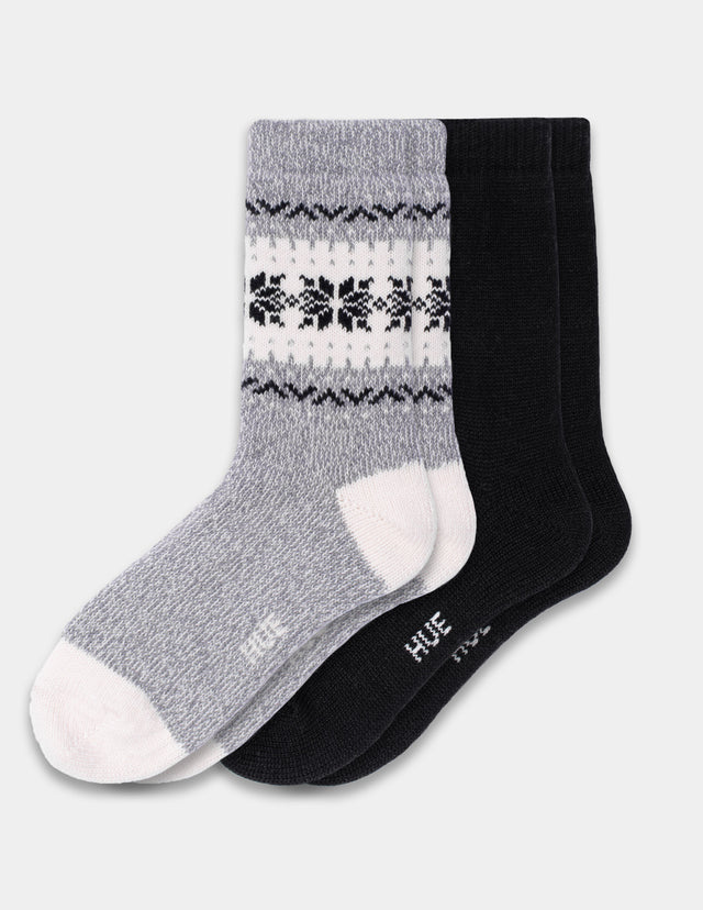 Snowflake Border Boot Sock 2 Pair Pack