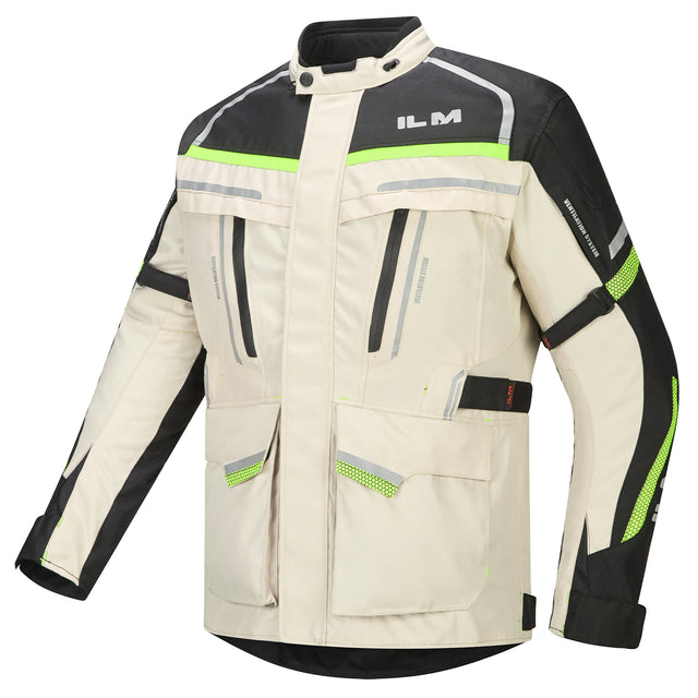 ILM Men's Street Motorcycle Jacket with CE Armor and Detachable Thermal Liner Waterproof Adventure Touring Jackets Model JRL3