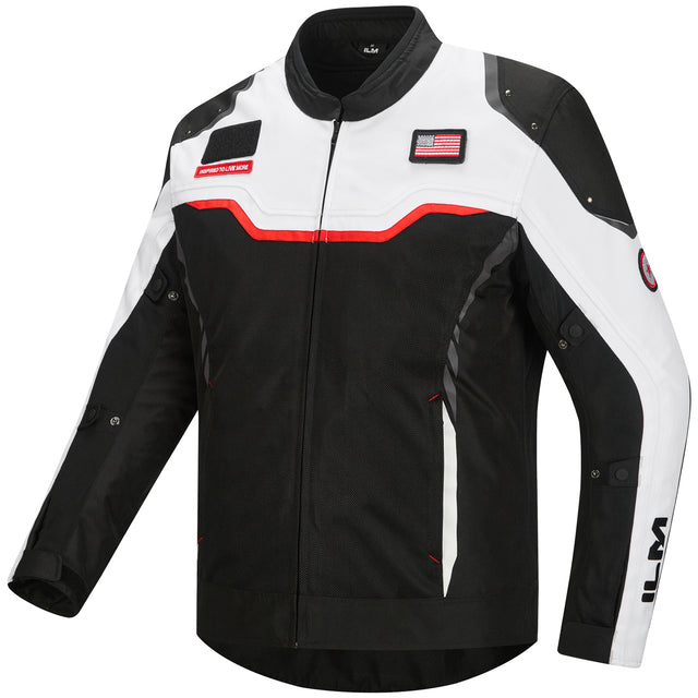 ILM Motorcycle Mesh Jacket with CE Armor and Detachable Waterproof Liner Model JRC2