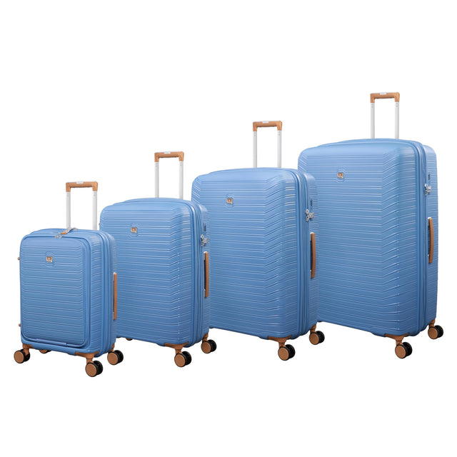 Continuous 4 Piece Hardside Expandable 8 Wheel Spinner Luggage Set with Hard-Pocket Carry-On (Quiet Harbour)