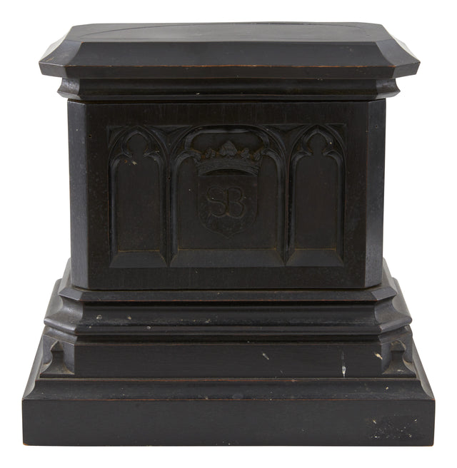 Antique Black Wood Pedestal Base