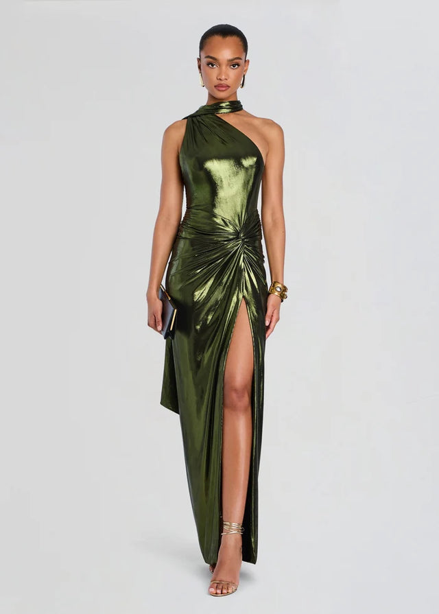 Retrofete - Alder Dress - Metallic Army Green
