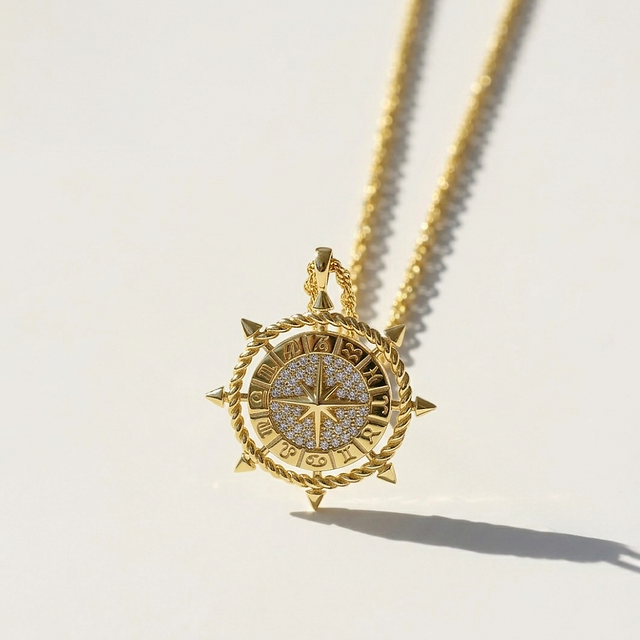 Starburst Zodiac Pendant Necklace with CZ Stones
