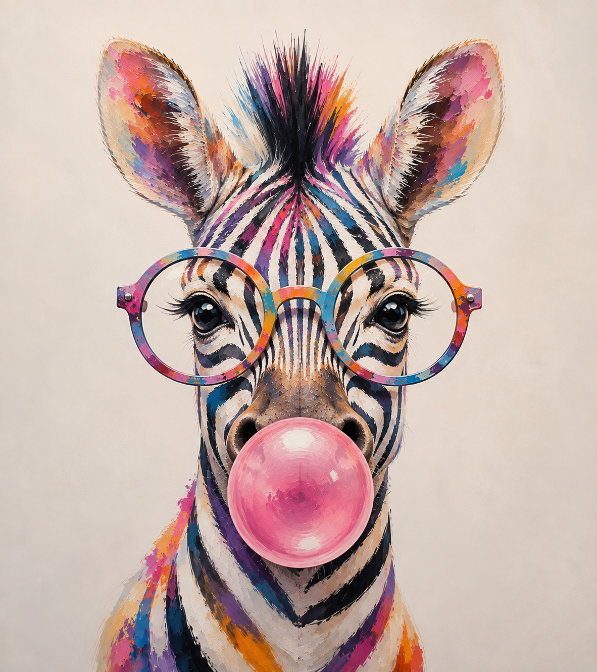Zebra Blowing Bubblegum - Paint By Number Kit