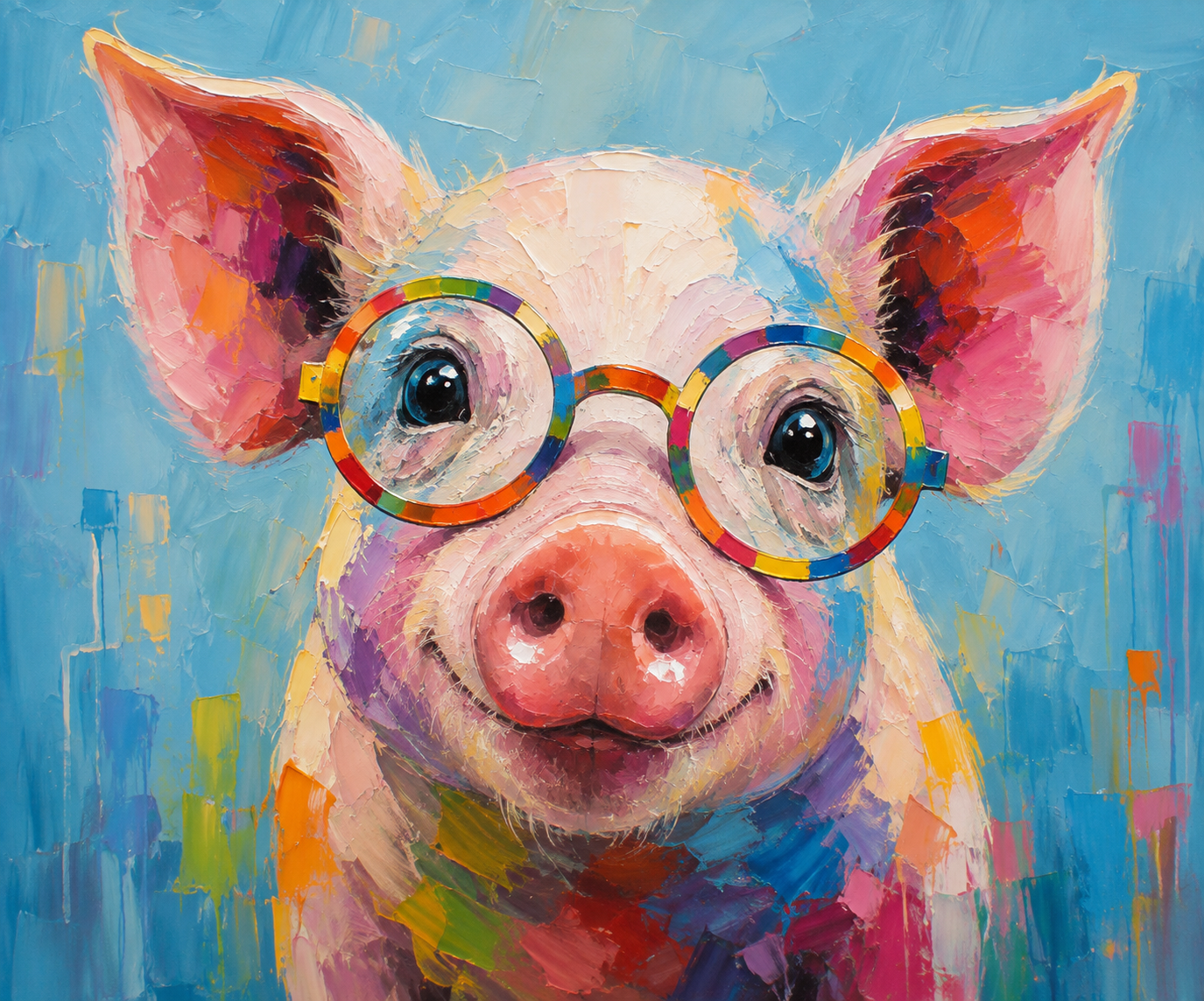Pig Wearing Glasses - Paint By Number Kit