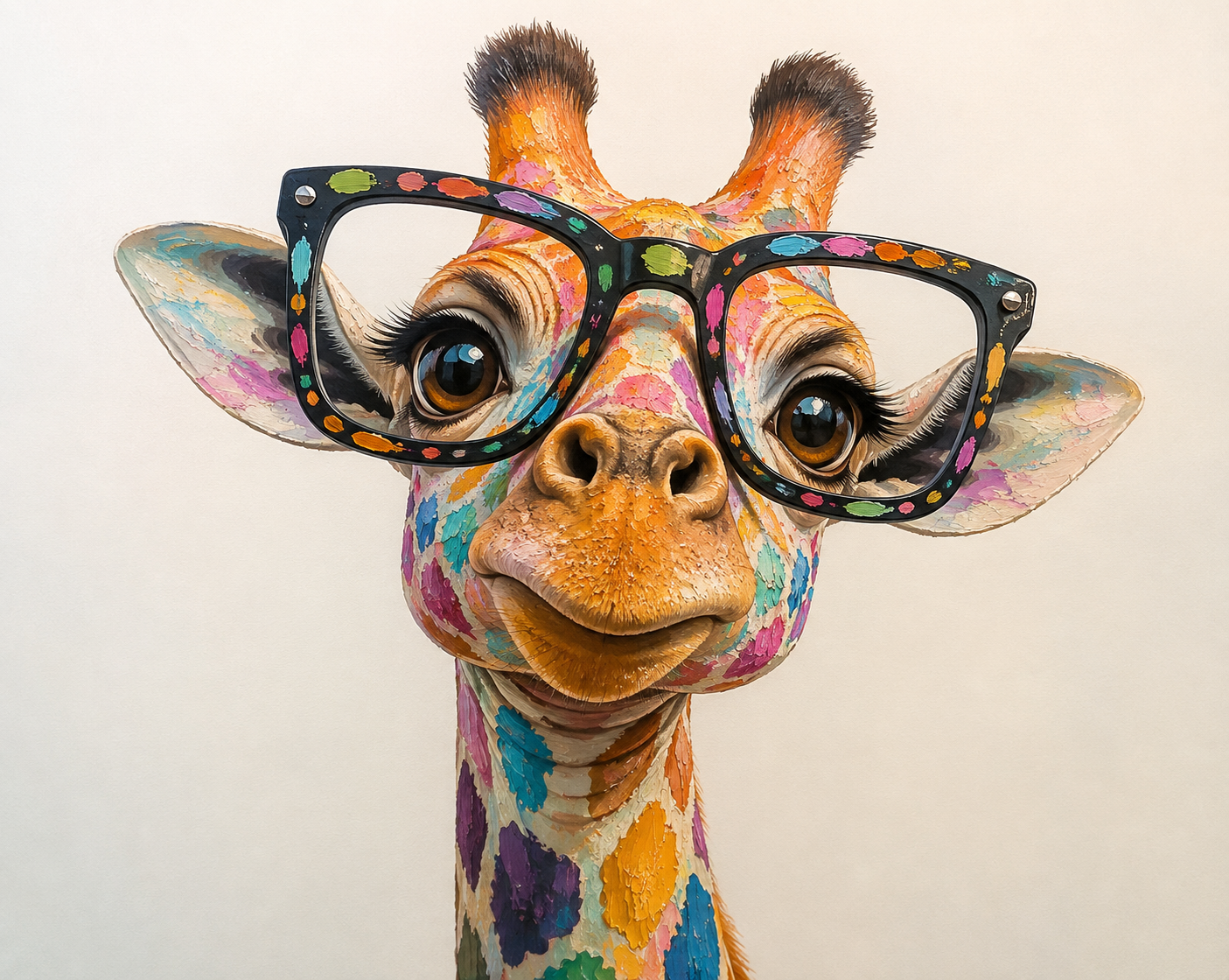 Giraffe Wearing Glasses - Paint By Number Kit