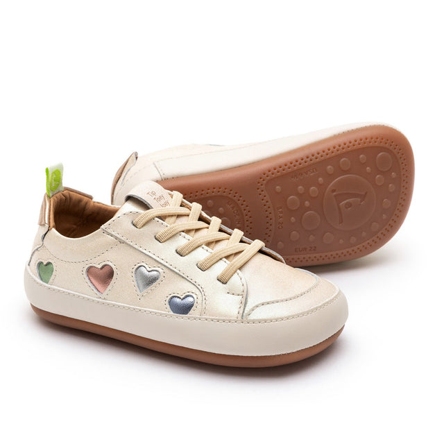 Tip Toey Joey Girl's Love 4 All Sneakers - White Dream /  Sterling Silver /  Rose Gold