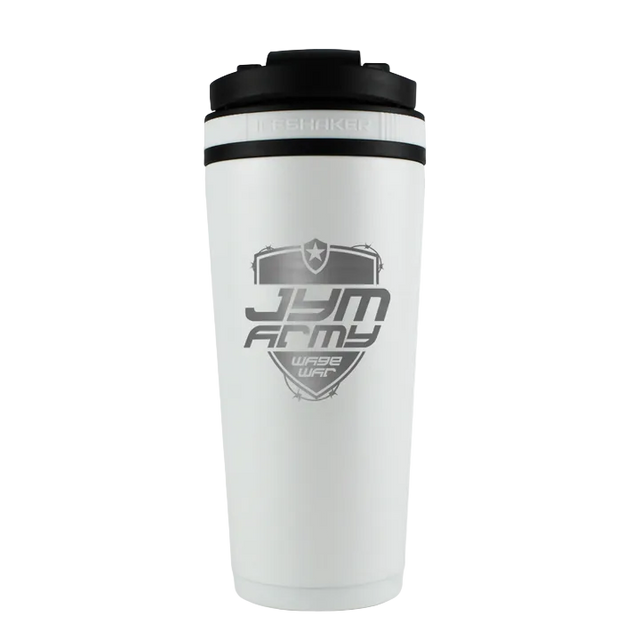 JYM Army Wage War Ice Shaker 26oz - White