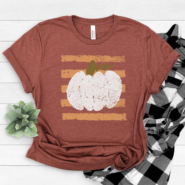 Distressed Stripes Pumpkin Tee