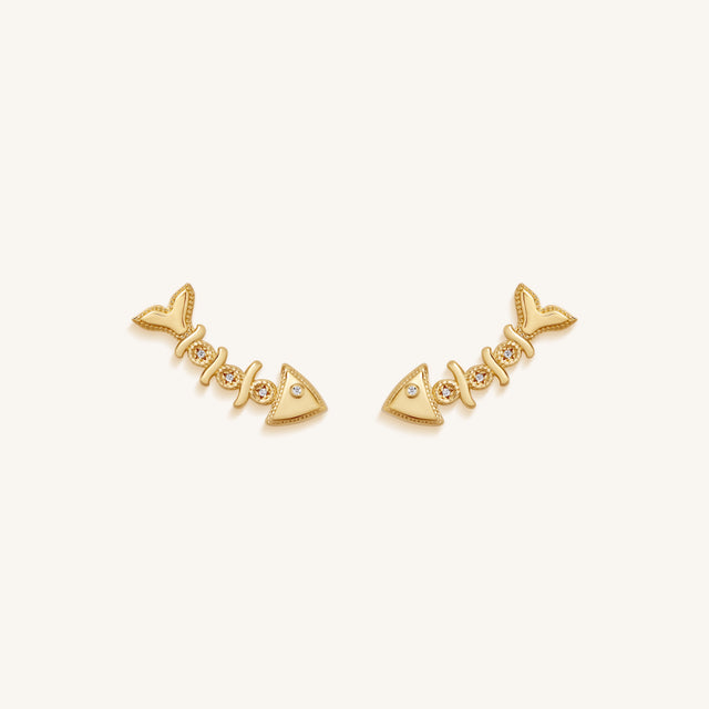 Abundant Flow Fish Stud Earrings