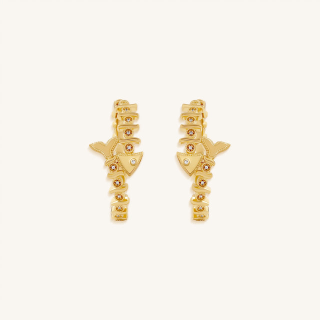 Flowing Fortune Fish Hoop Earrings