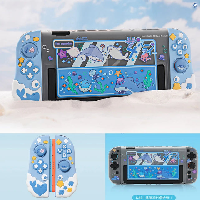 Kawaii Sharky and Friends Switch Hard Cover and Grips NS2