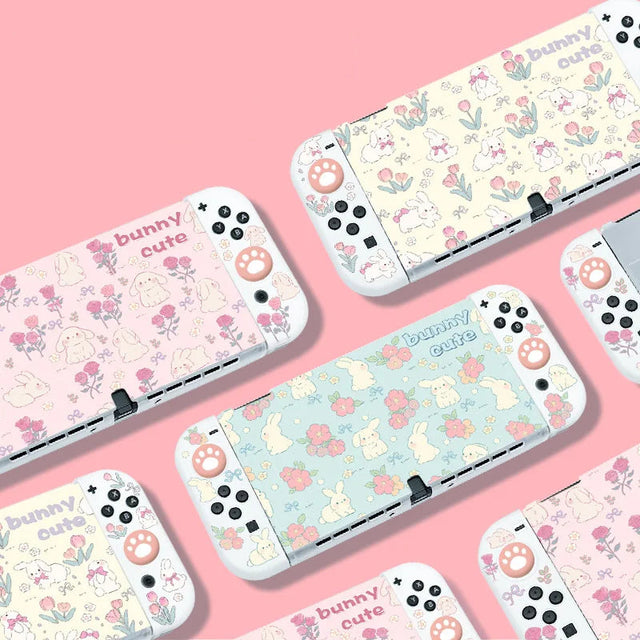 Kawaii Spring Bunny Meadow Switch Case NS/OLED/NS2