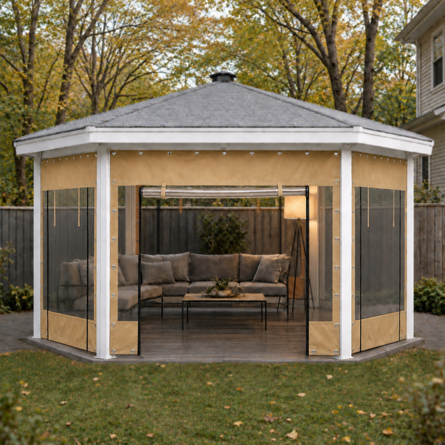 12mil Clear PVC Zipper Door Patio Enclosure Panel
