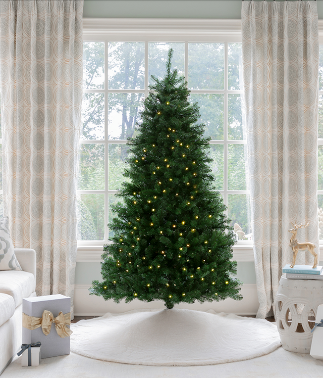 8' Hancock Spruce Tree with Warm White LED Lights - OPEN BOX - FINAL SALE