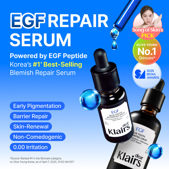 [🩵#1 Korean EGF Repair Serum] DearKlairs Blue Youth Activating Drop