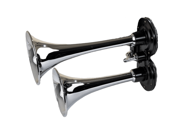 KL ST6001C-H: Replacement Dual Chrome Air Horn Set for HOGKIT-1 Harley Systems
