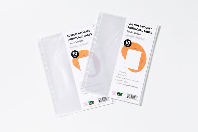 Custom A4 Binder Sleeves - Single pocket, Single Sided
