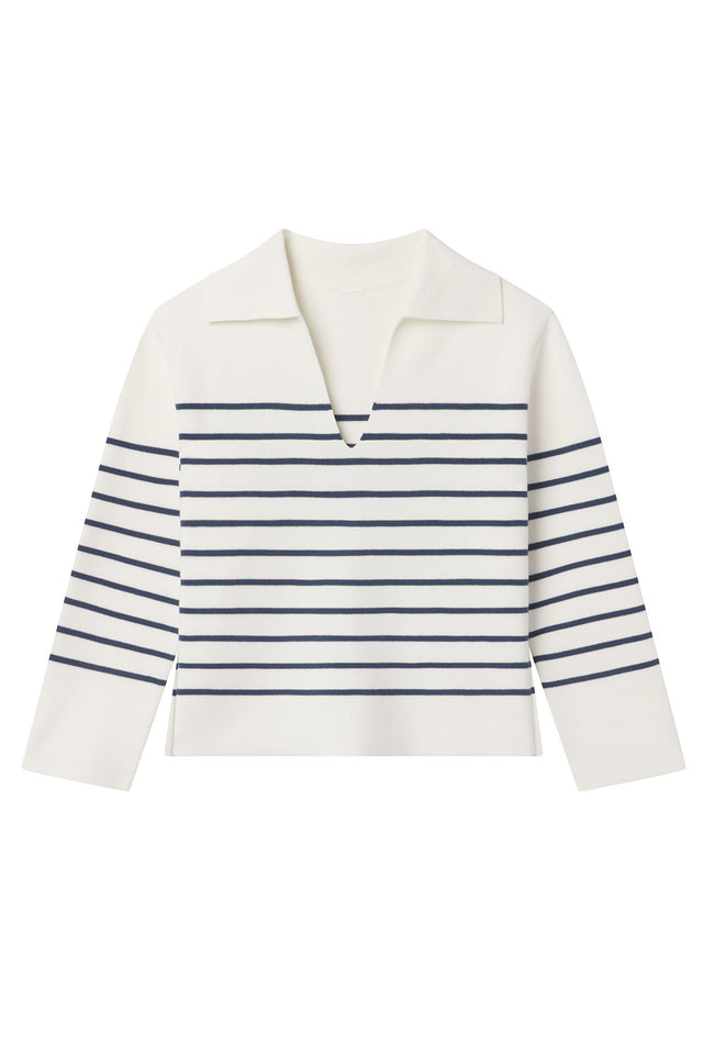 Lydia Cotton Sweater in Nautical Stripe