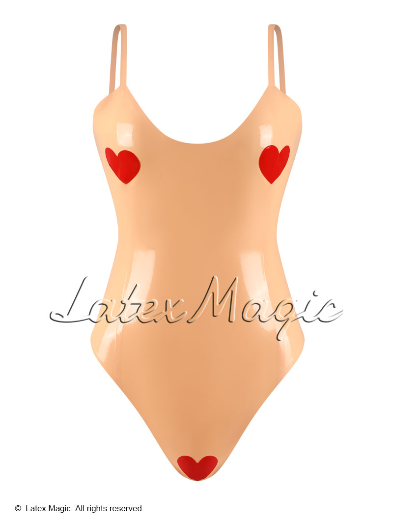 Classic heart latex bodysuit
