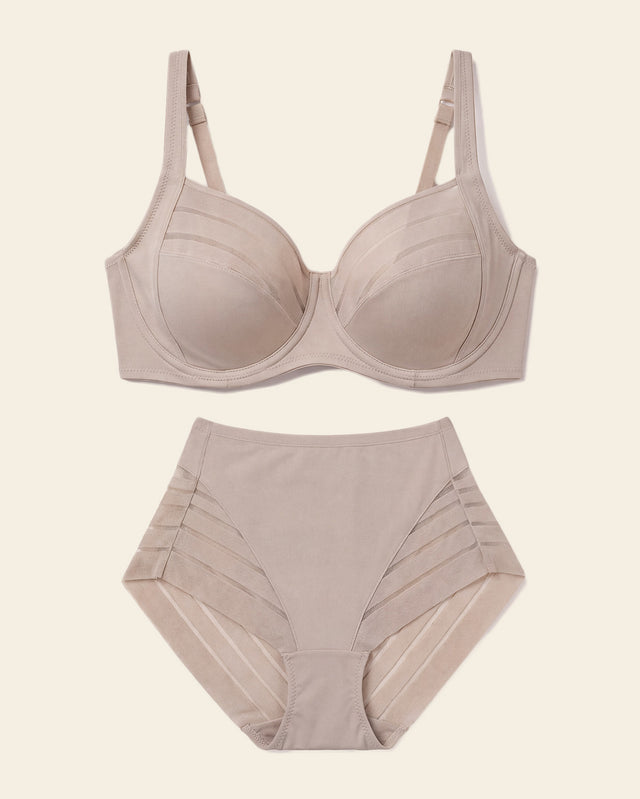 ContourFit Bra & Stripe Undetectable Panty in Nude