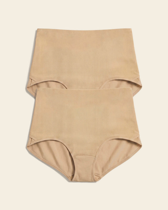 2-Pack Firm Compression Postpartum Panties with Adjustable Belly Wrap