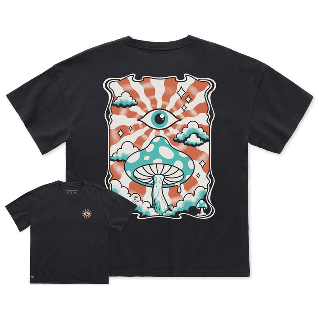 Women's Mushroom Eye Short Sleeve Oversized Crusher Tee