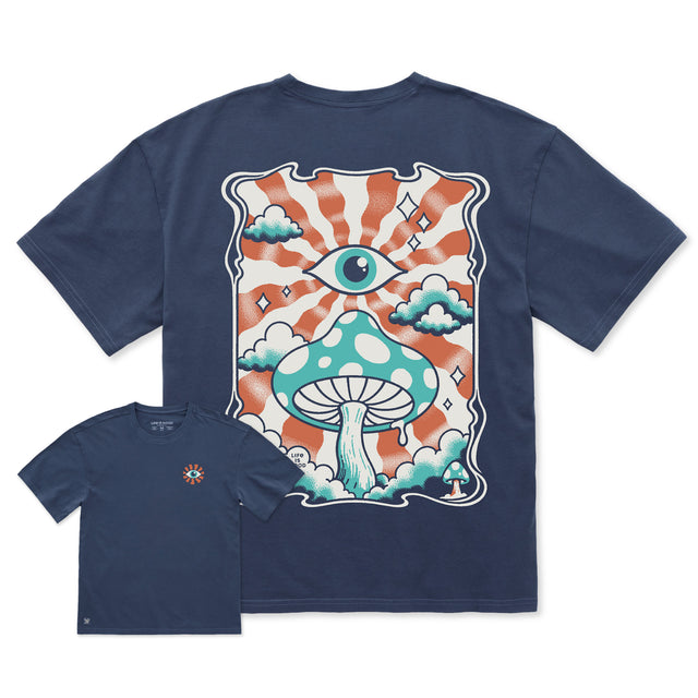 Men's Mushroom Eye Short Sleeve Oversized Crusher Tee