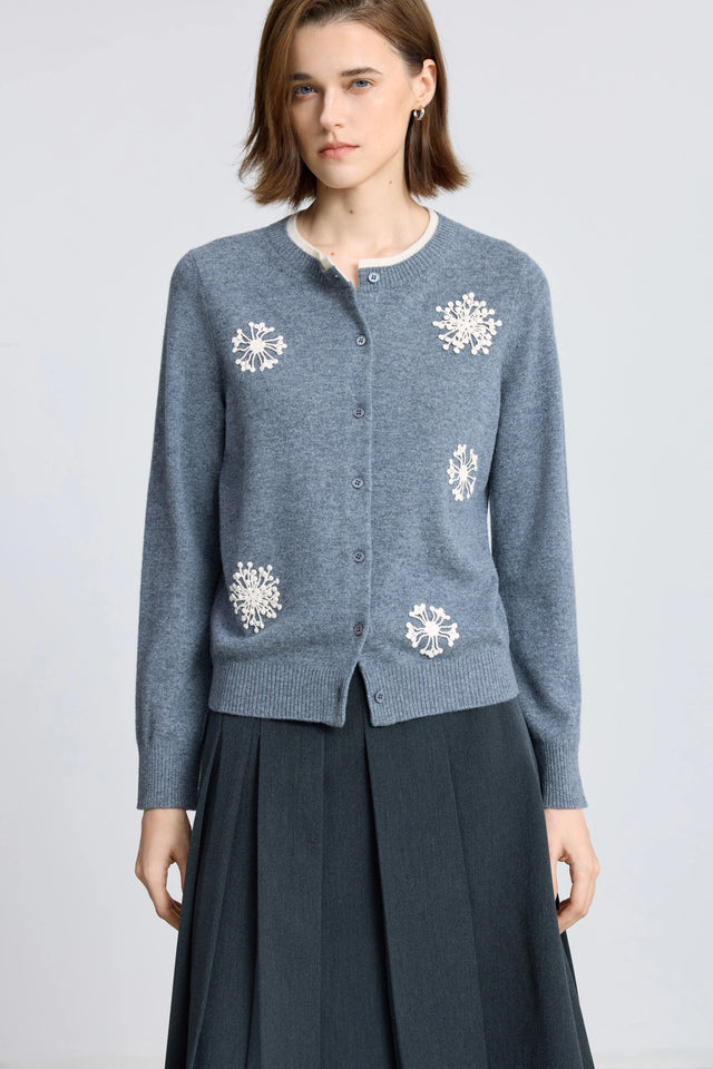 LILY Merino Wool Lace Knit Cardigan