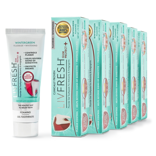 LIVFRESH Gum Protect+ Wintergreen - 5 Pack