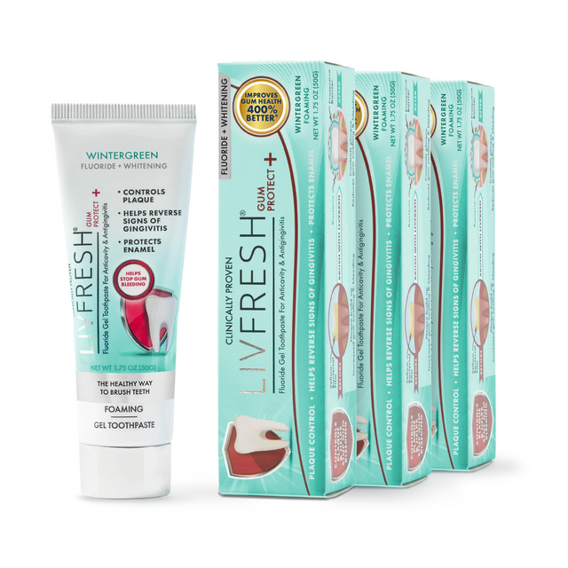 LIVFRESH Gum Protect+ Wintergreen - 3 Pack