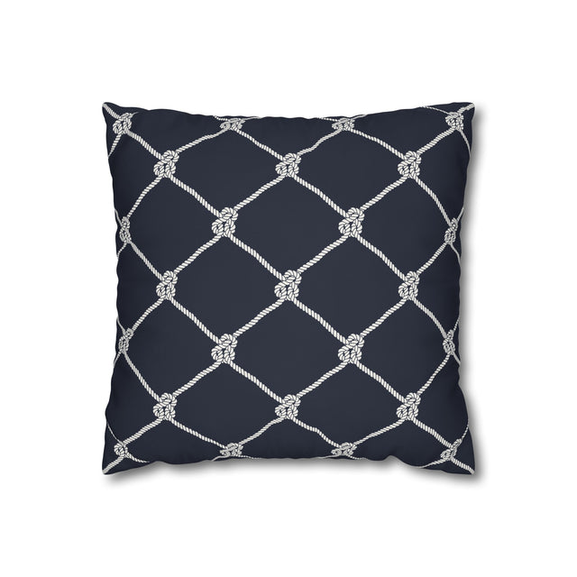 Square Canvas Pillowcase - Navy Rope