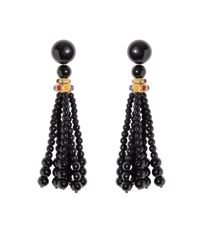 Greer Tassel Earrings in Jet