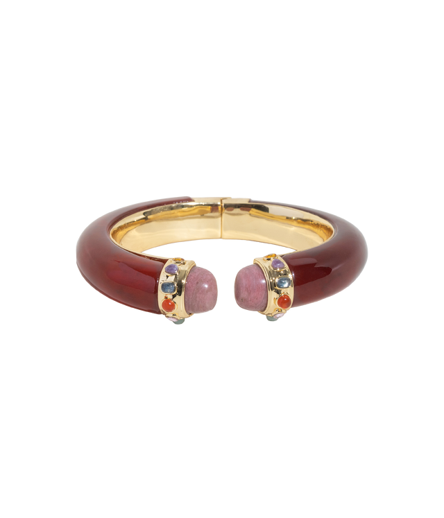 Cordelia Cuff Bracelet in Carnelian Red