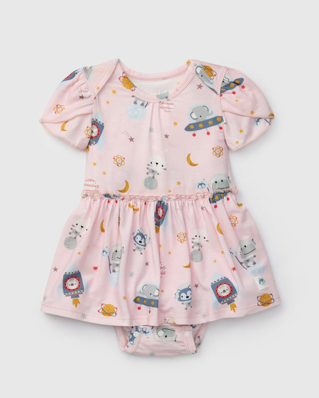 Short Sleeve Bodysuit Dress in TENCEL™ Lyocell - Astro Explorers