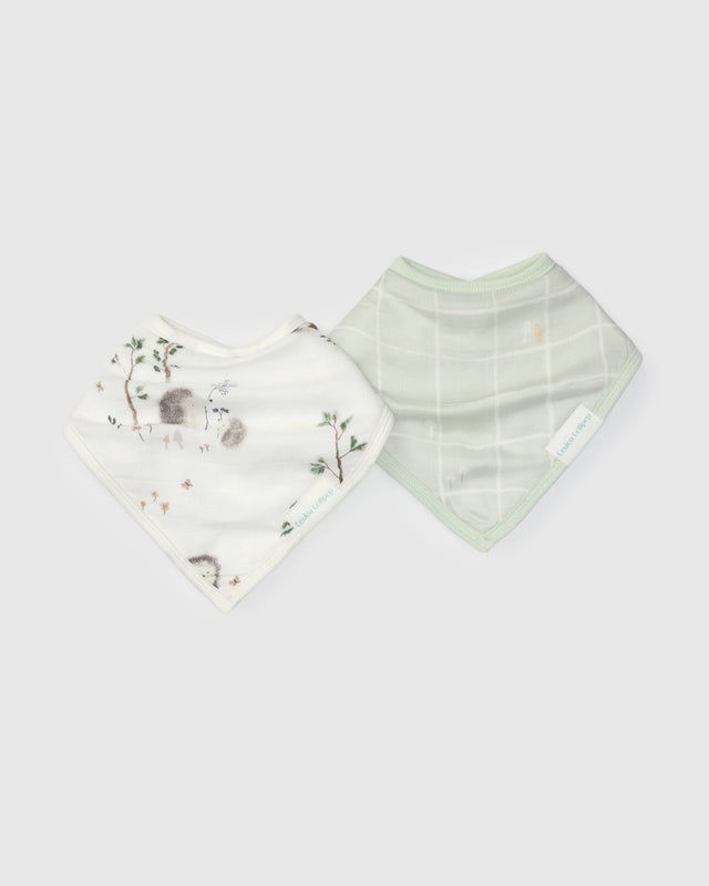 Bandana Baby Bib 2-Pack - Hedgehogs